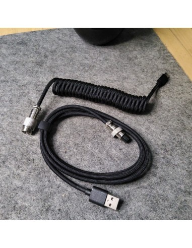 Coiled Cable Noir 1,4M USB-C – Câble Spiralé pour Clavier Mécanique-abidia madagscar