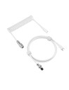 Coiled Cable Blanc 1,4M USB-C – Câble Spiralé pour Clavier Mécanique-abidia madagascar