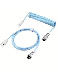 Coiled Cable Bleu Ciel 1,4M USB-C – Câble Spiralé pour Clavier Mécanique-abidia madagascar