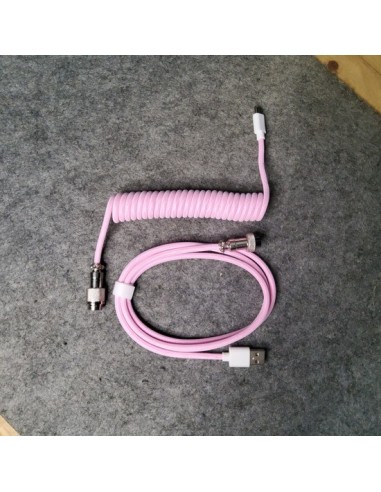 Coiled Cable Rose 1,4M USB-C – Câble Spiralé pour Clavier Mécanique Gaming-abidia madagascar