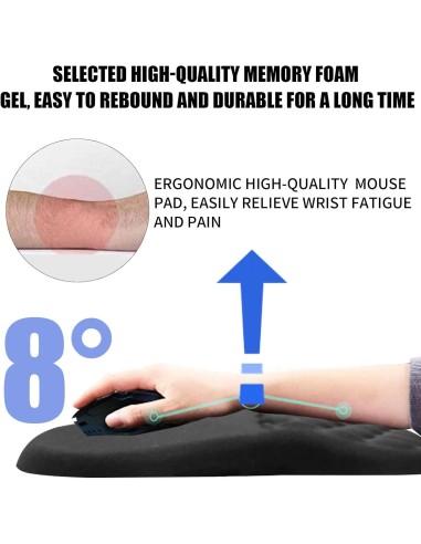 Tapis de Souris Ergonomique avec Repose-Poignet Mousse Mémoire - Abidia Madagascar