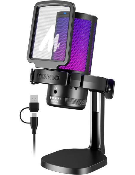 Microphone USB MAONO DGM20 Noir - Micro Gaming RGB - Abidia Madagascar