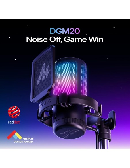 Microphone USB MAONO DGM20 Noir - Micro Gaming RGB - Abidia Madagascar