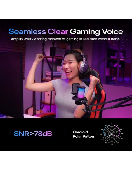 Microphone USB MAONO DGM20 Noir - Micro Gaming RGB - Abidia Madagascar