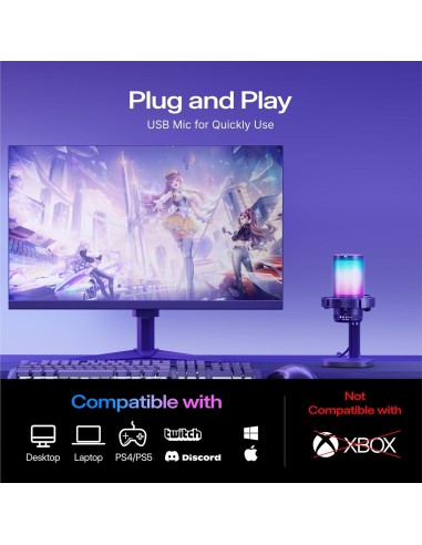 Microphone USB MAONO DGM20 Noir - Micro Gaming RGB - Abidia Madagascar