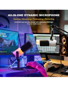 Microphone MAONO PD100X RGB - Micro Dynamique USB/XLR Gaming - Abidia Madagascar 2