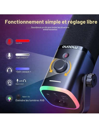 Microphone MAONO PD100X - Micro Dynamique USB/XLR Gaming - Abidia Madagascar