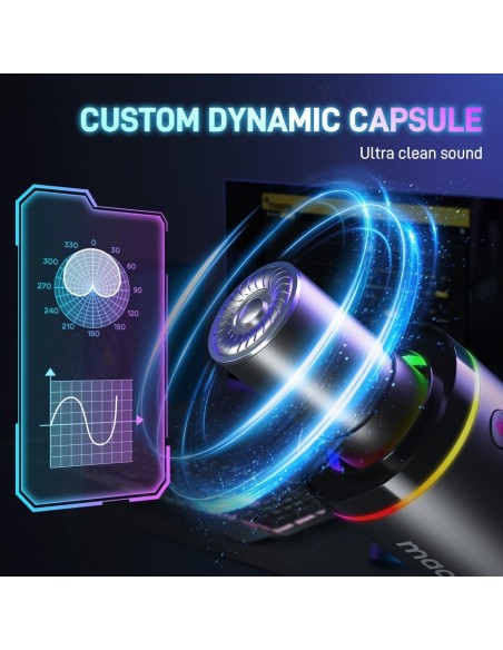 Microphone MAONO PD200X - Micro Dynamique USB/XLR Gaming RGB - Abidia Madagascar