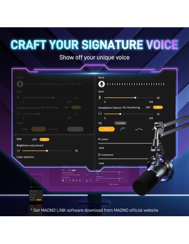 Microphone MAONO PD200X - Micro Dynamique USB/XLR Gaming RGB - Abidia Madagascar