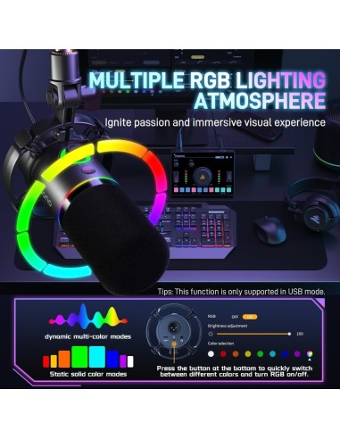 Microphone MAONO PD200X - Micro Dynamique USB/XLR Gaming RGB - Abidia Madagascar