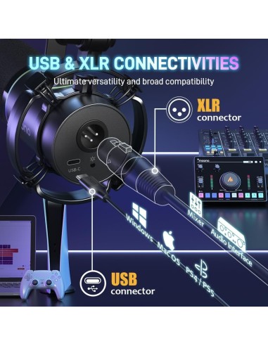Microphone MAONO PD200X - Micro Dynamique USB/XLR Gaming RGB - Abidia Madagascar