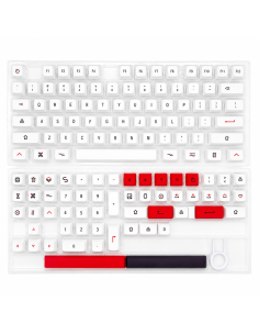 Set Keycaps PBT XDA Minimaliste Blanc et Rouge - 120 Touches - Abidia Madagascar