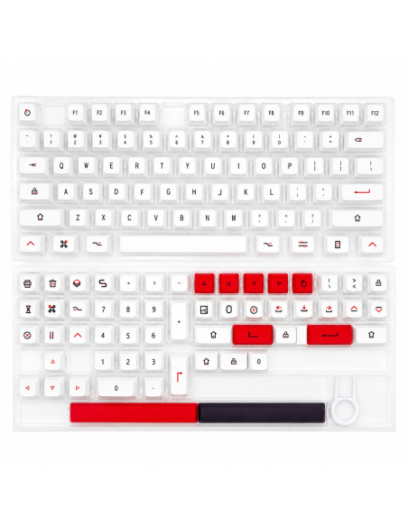 Set Keycaps PBT XDA Minimaliste Blanc et Rouge - 120 Touches - Abidia Madagascar