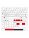 Set Keycaps PBT XDA Minimaliste Blanc et Rouge - 120 Touches - Abidia Madagascar