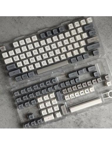 Set Keycaps PBT XDA Rétro Gris et Beige - 120 Touches - Abidia Madagascar