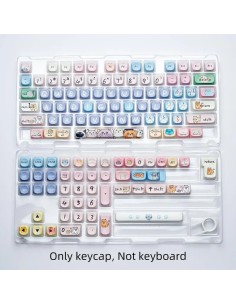 Set Keycaps PBT MOA Chat Pastel Kawaii - 130 Touches Custom - Abidia Madagascar 2