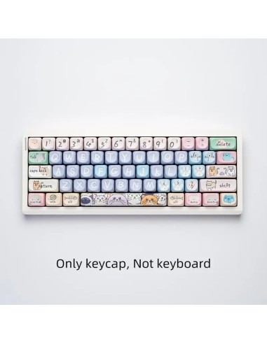 Set Keycaps PBT MOA Chat Pastel Kawaii - 130 Touches Custom - Abidia Madagascar