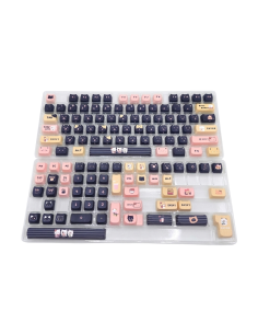 Set Keycaps PBT MOA Chat Noir et Pastel - 130 Touches Custom Kawaii - Abidia Madagascar