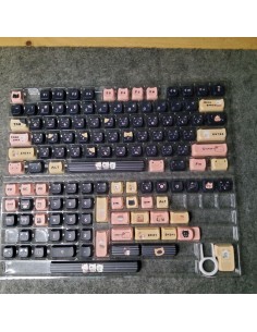 Set Keycaps PBT MOA Chat Noir et Pastel - 130 Touches Custom Kawaii - Abidia Madagascar 2