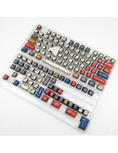 Set Keycaps PBT XDA Minimaliste Blanc et Rouge - 125 Touches - Abidia Madagascar