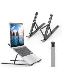 Support PC Portable Aluminium Ajustable Noir - Stand Ergonomique Stable - Abidia Madagascar 2