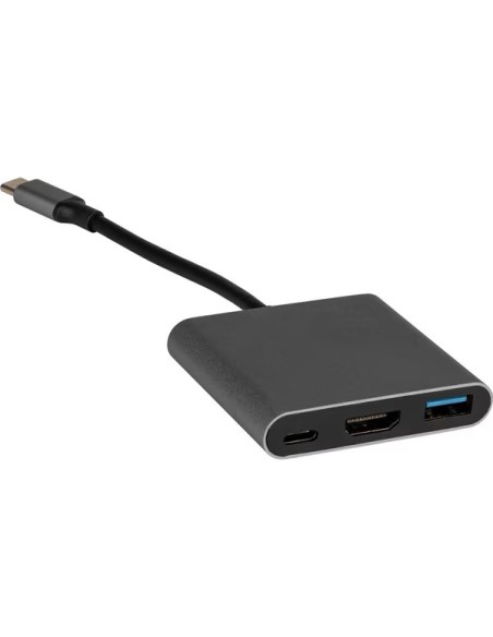 Adaptateur Multiport USB-C Hub 3-en-1 HDMI 4K & USB 3.0 &Type C Noir- Abidia Madagascar