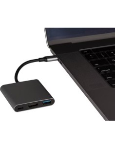 Adaptateur Multiport USB-C Hub 3-en-1 HDMI 4K & USB 3.0 &Type C Noir- Abidia Madagascar 2