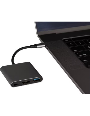 Adaptateur Multiport USB-C Hub 3-en-1 HDMI 4K & USB 3.0 &Type C Noir- Abidia Madagascar