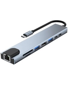 Station d'Accueil Multiport USB-C Hub 8-en-1 HDMI 4K & Ethernet - Abidia Madagascar