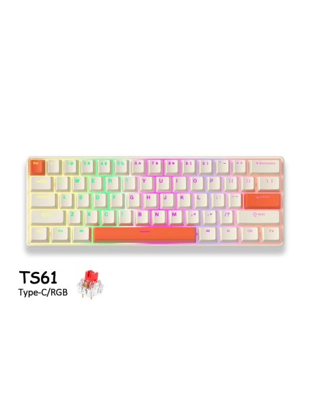 Clavier Mécanique Furycube TS61 Beige RGB – Red Switch | Compact 60% Gaming- Abidia madaghascar