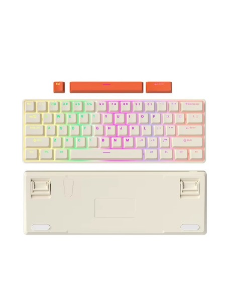 Clavier Mécanique Furycube TS61 Beige RGB – Red Switch | Compact 60% Gaming- Abidia madaghascar