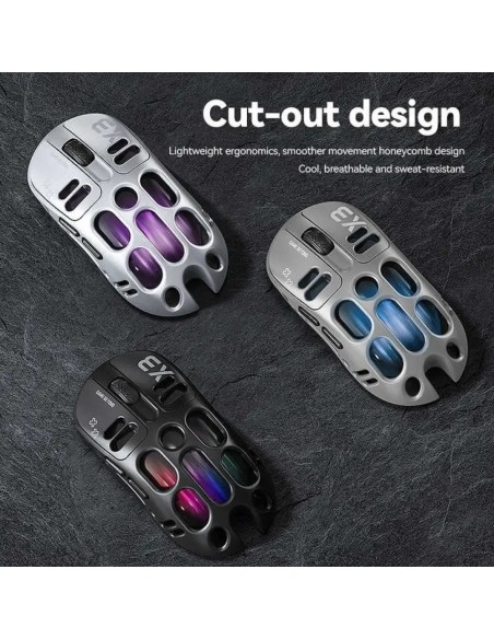 Souris Gaming T-WOLF X3 Sans Fil Tri-Mode Argent / Silver | Abidia Madagascar