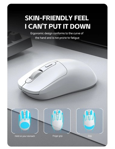 Souris T-WOLF X8 Blanche Sans Fil Silencieuse (PixArt 3212/Bluetooth) | Abidia Madagascar