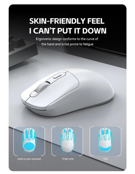 Souris T-WOLF X8 Blanche Sans Fil Silencieuse (PixArt 3212/Bluetooth) | Abidia Madagascar