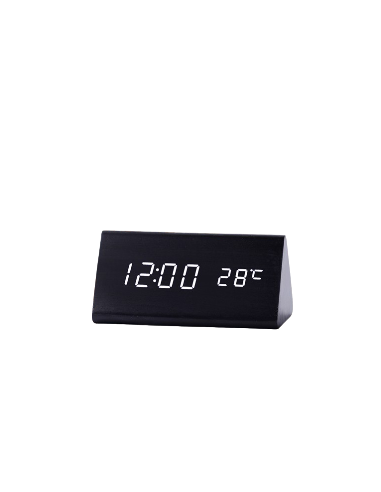 Horloge numérique LED triangulaire noire | Abidia Madagascar