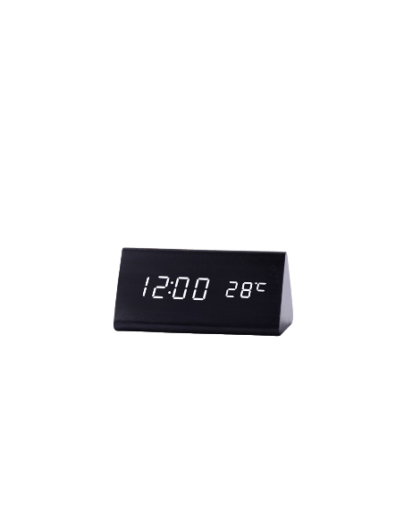 Horloge numérique LED triangulaire noire | Abidia Madagascar