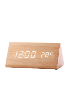 Horloge numérique LED triangulaire marron | Abidia Madagascar