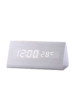 Horloge numérique LED triangulaire blanche | Abidia Madagascar