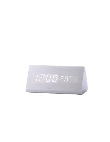 Horloge numérique LED triangulaire blanche | Abidia Madagascar