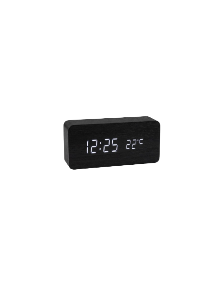 Horloge numérique LED rectangulaire noire | Abidia Madagascar