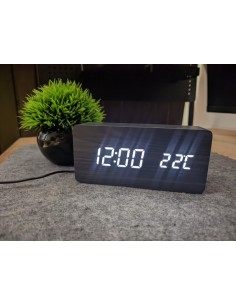Horloge numérique LED rectangulaire noire | Abidia Madagascar 2