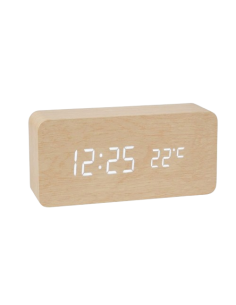 Horloge numérique LED rectangulaire marron | Abidia madagascar