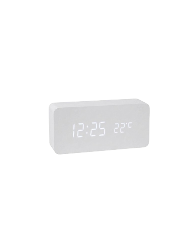 Horloge numérique LED rectangulaire blanche | Abidia Madagascar