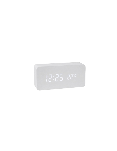 Horloge numérique LED rectangulaire blanche | Abidia Madagascar