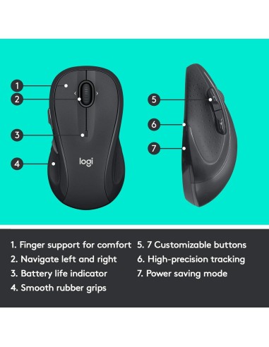 Logitech M510 – Souris sans fil ergonomique avec boutons programmables - abidia Madagascar