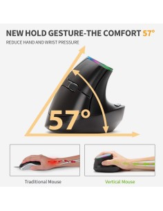 Delux Souris Ergonomique Sans Fil Verticale – 2,4G USB, 6 Boutons, 1600 DPI, Lumière RGB, Design Anti-Fatigue-Abidia Madagascar 2