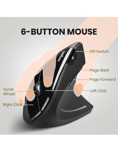Perixx PERIMICE-713N – Souris verticale ergonomique sans fil 2.4GHz - Abidia Madagascar