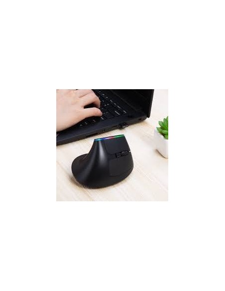 Delux Souris Ergonomique Sans Fil Verticale – 2,4G USB, 6 Boutons, 1600 DPI, Lumière RGB, Design Anti-Fatigue-Abidia Madagascar