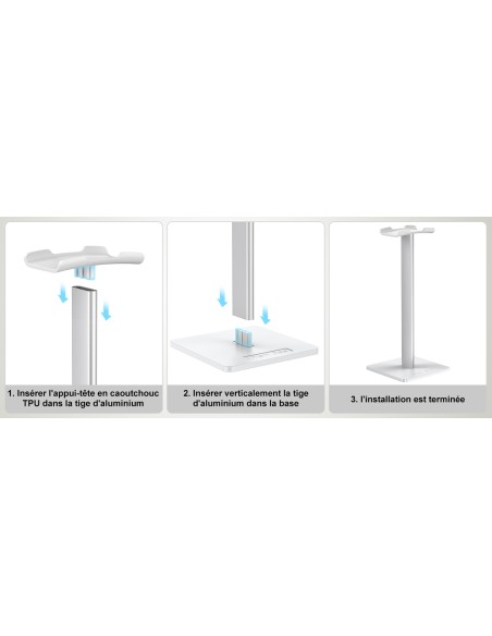 Support Casque New Bee – Aluminium & Plastique, Stable et Élégant, Bureau et Gaming | Abidia Madagascar