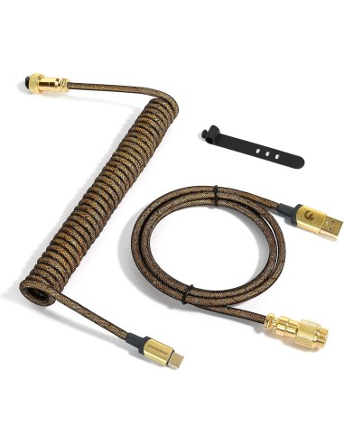 Coiled Cable Attack Shark MambaSnake dorée  – Câble Tressé pour Claviers et Périphériques Gaming - abidia Madagascar